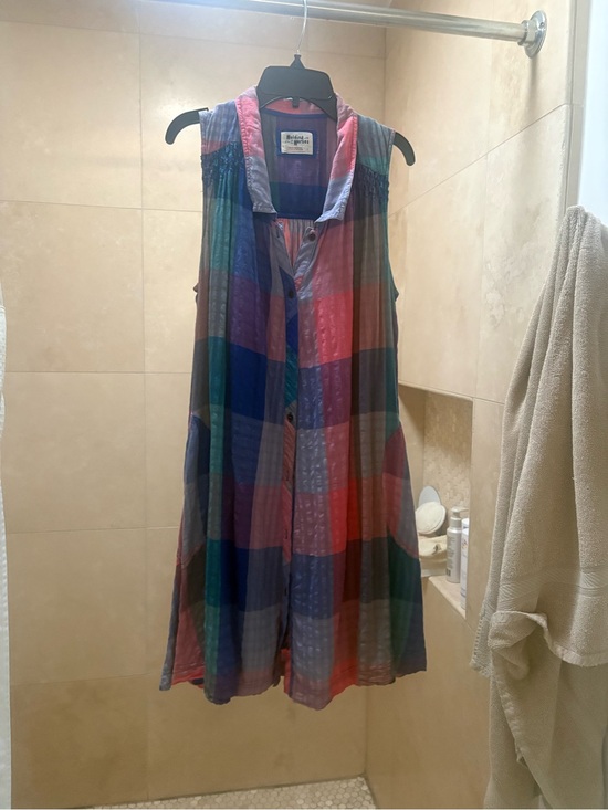 HOLDING HORSES Dresses & Skirts - Multi-Color Plaid Sleeveless Button-Front Dress